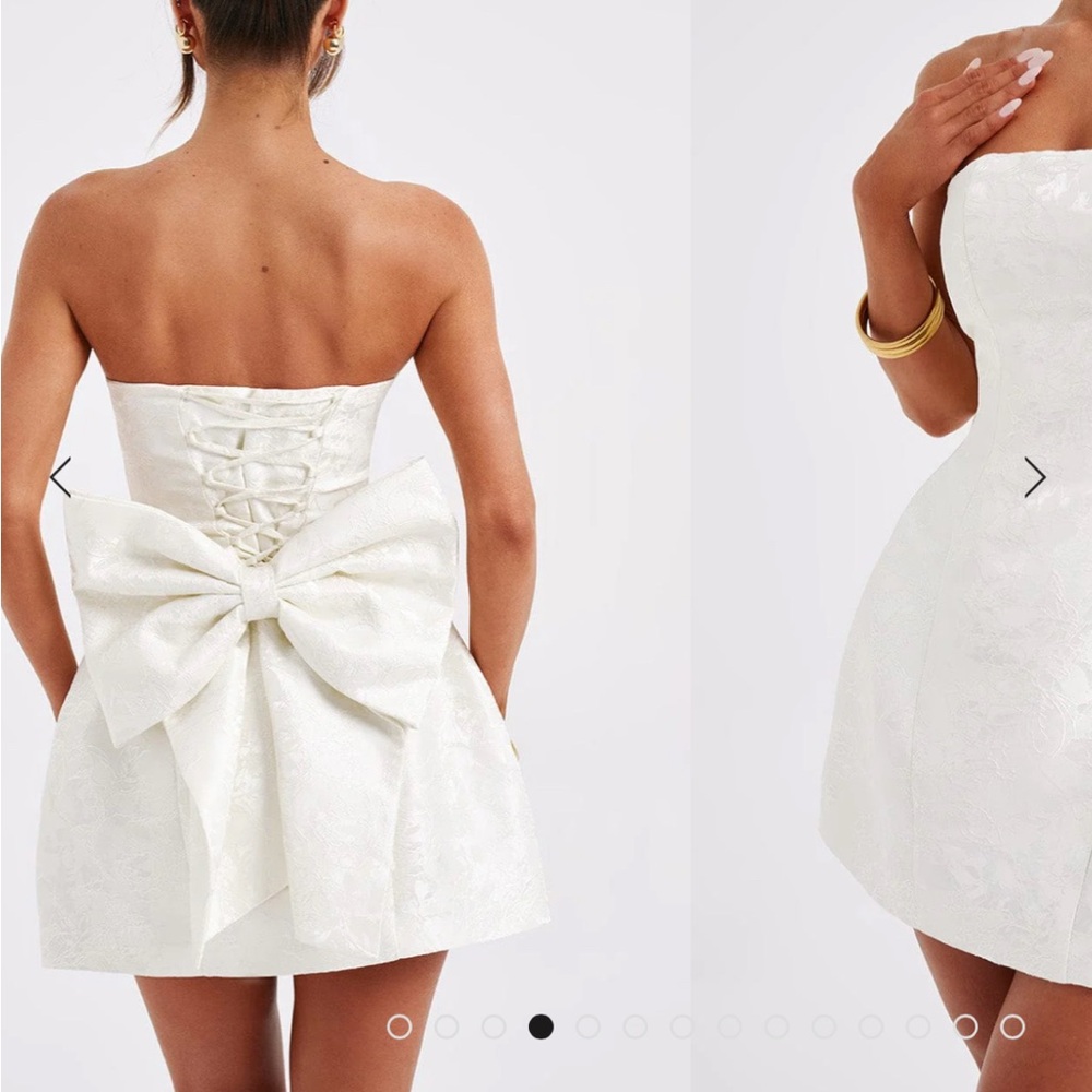 BABYBOO Elenora Mini Dress in Ivory with Bow - Picture 6 of 8